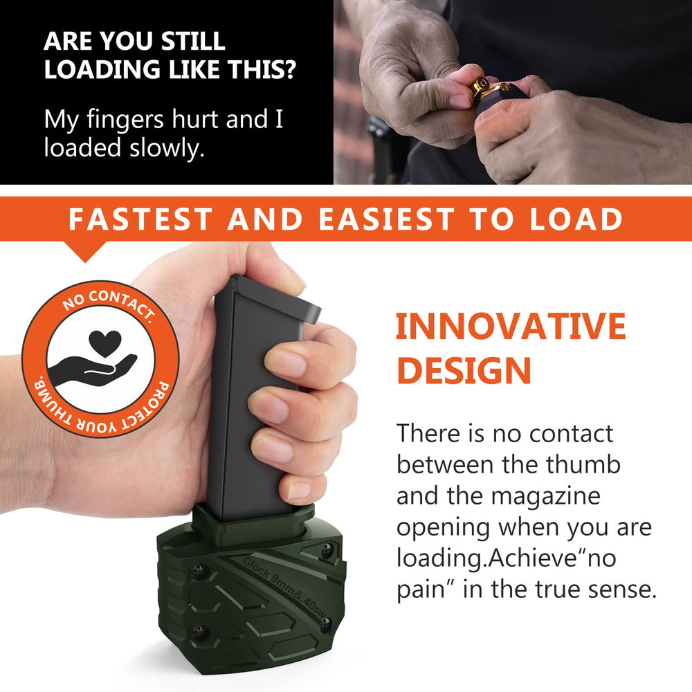 Ludex speed loader for Glock-19 in action enables quick, effortless reloading.