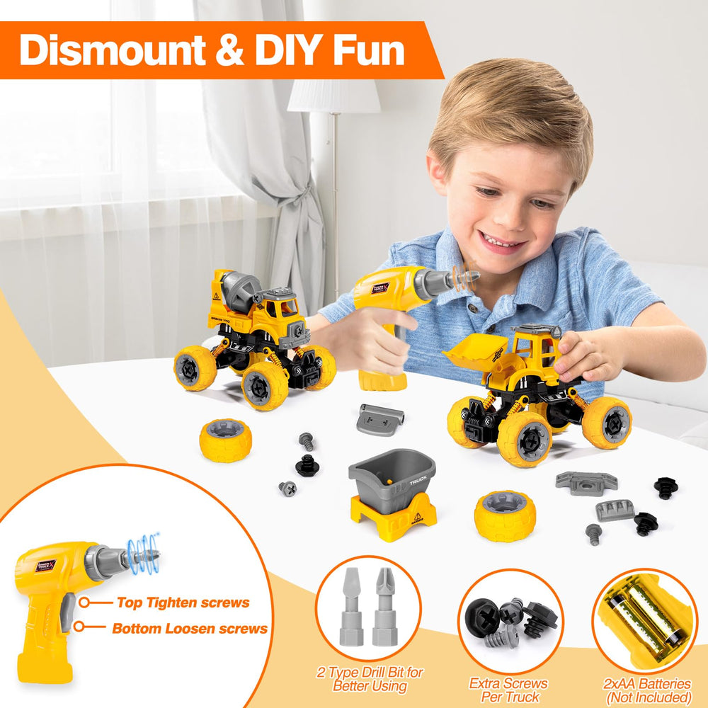 LUDILO take apart bulldozer toy with smooth edges for safe play.
