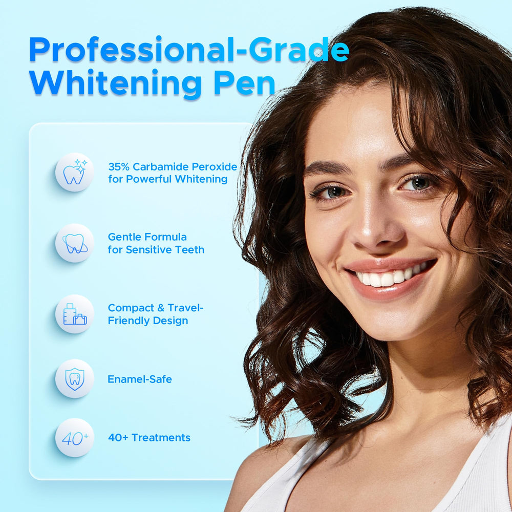 Applying Luelli whitening gel to a tooth with the pen