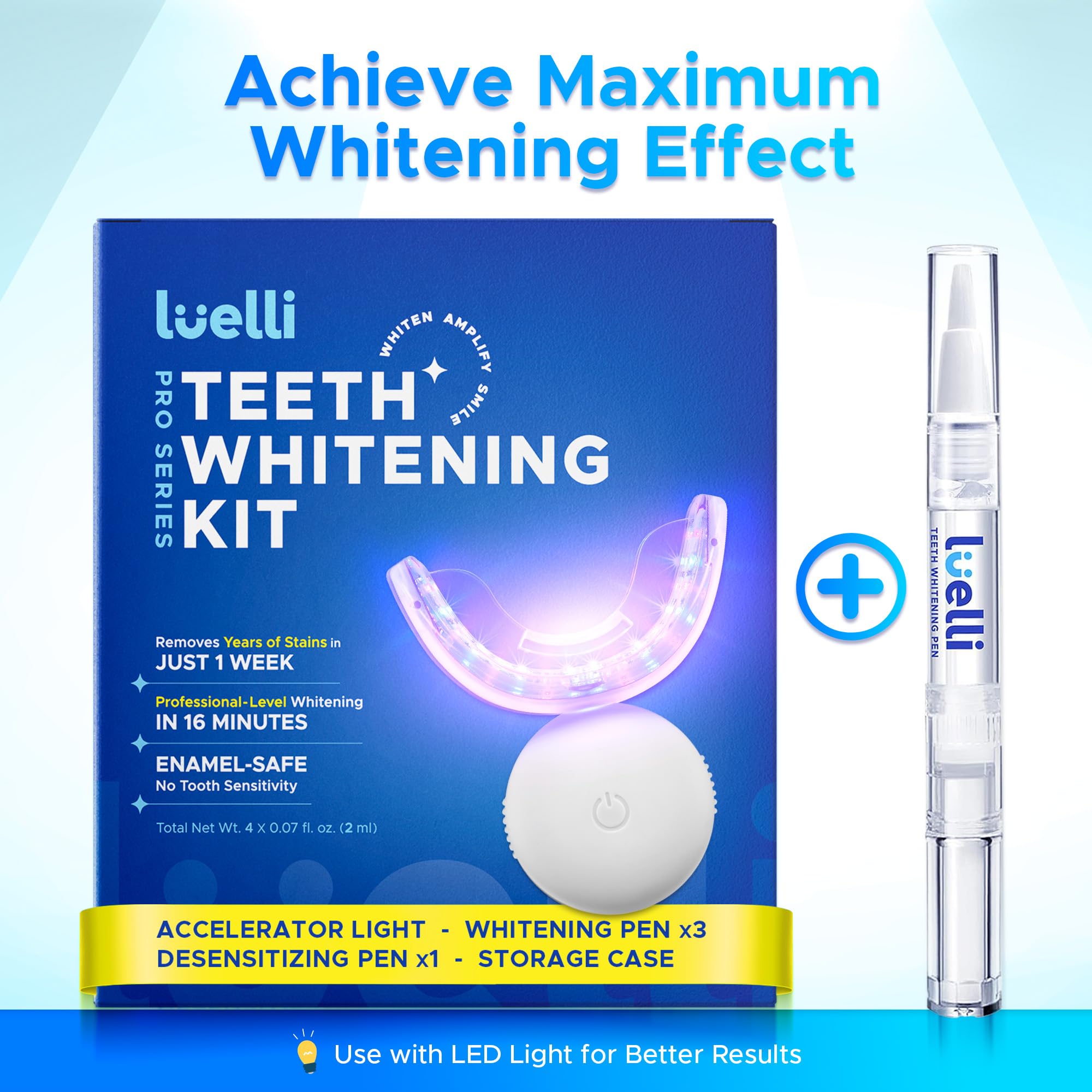 Before and after concept image showing potential whitening effect