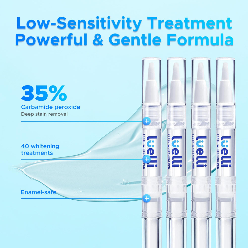 Close-up of Luelli whitening gel texture inside the pen