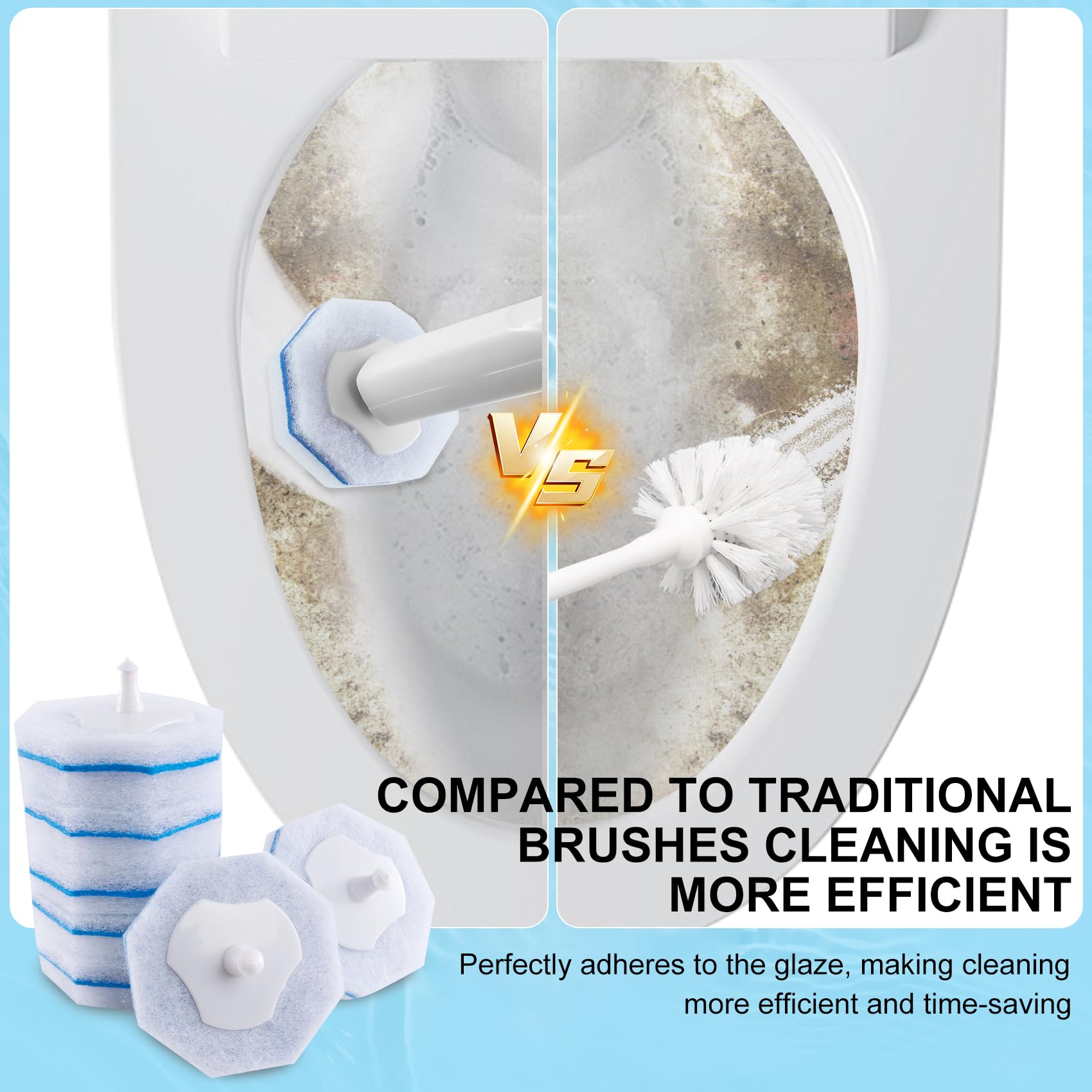 Reinforced fiber connection on LufamlyGo refill prevents loosening during scrubbing
