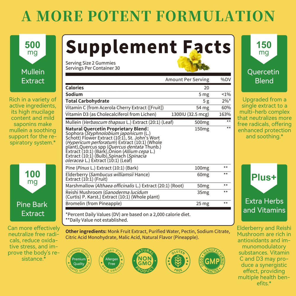 Lukaree bottle label close-up highlights ingredients like mullein and elderberry for immune support
