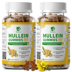 Lukaree 9-in-1 Mullein Gummies front pack emphasizes vegan lung support