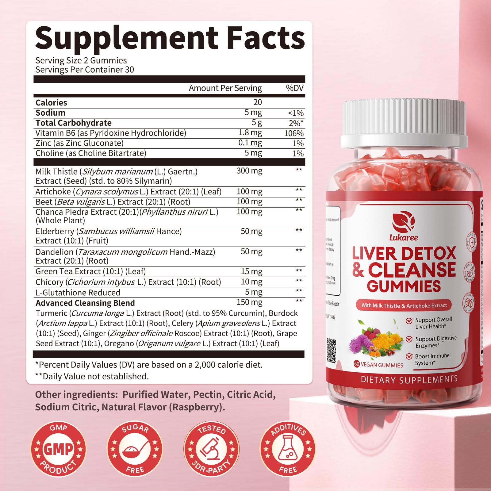 Lukaree Liver Cleanse nutrition facts panel for informed choices.