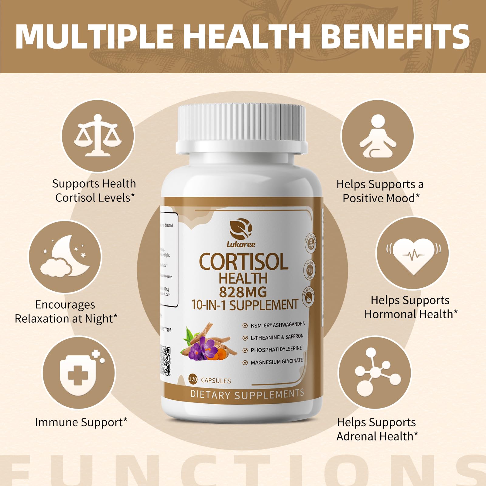 Lukaree Phosphatidylserine capsules designed for cognitive support and clarity.