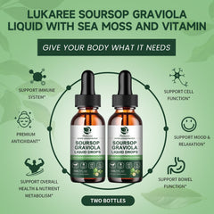 Lukaree Soursop leaf ingredient scene showcases natural blend.