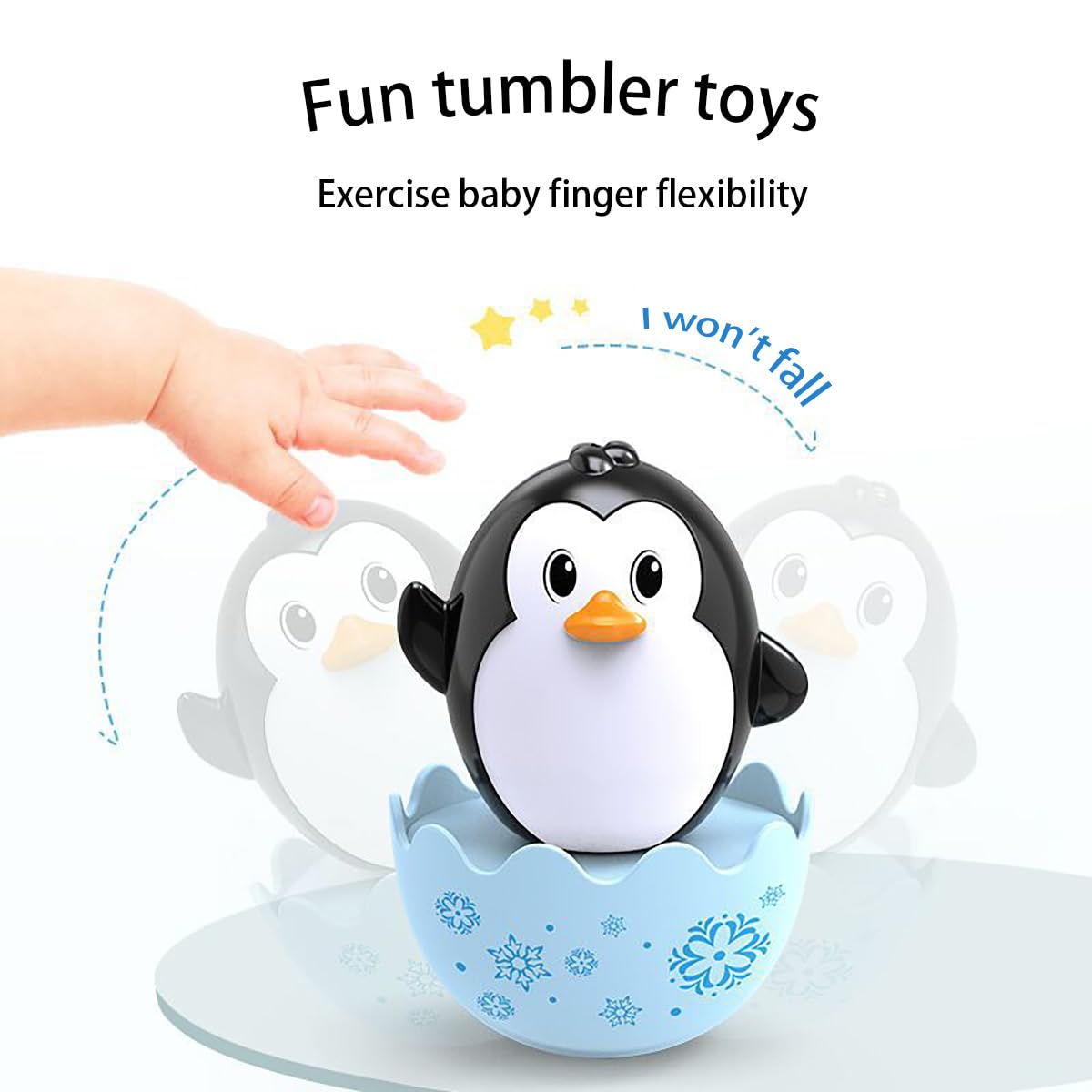 Lukax wobble egg toy rolls and self-rights itself for endless fun.