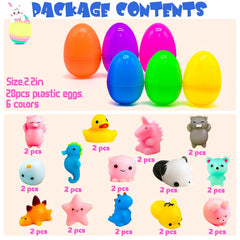 LUKBERA mini squishy animals with kawaii designs for stress-relief play.