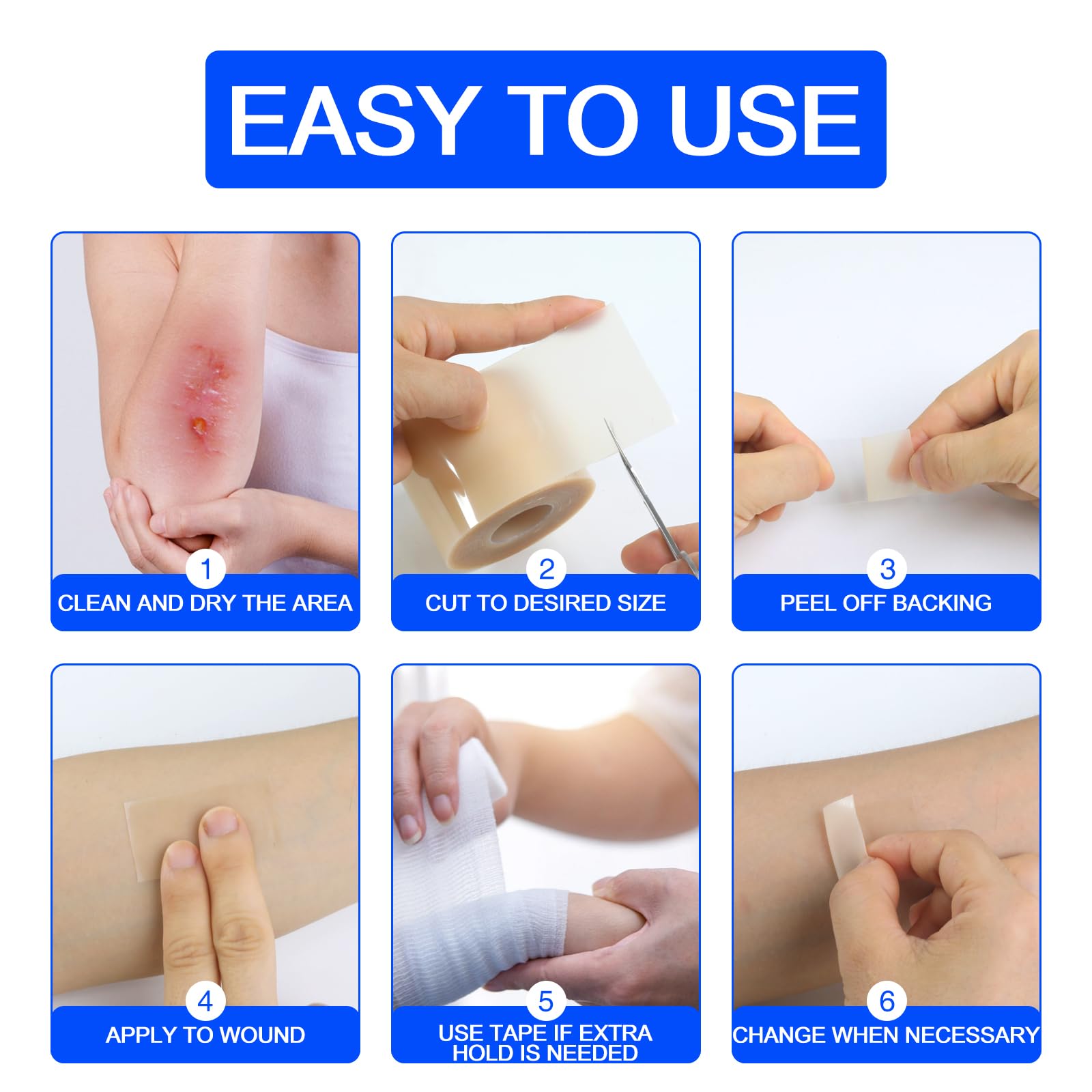 LukToMao hydrocolloid bandages roll flexible film moves with joints.