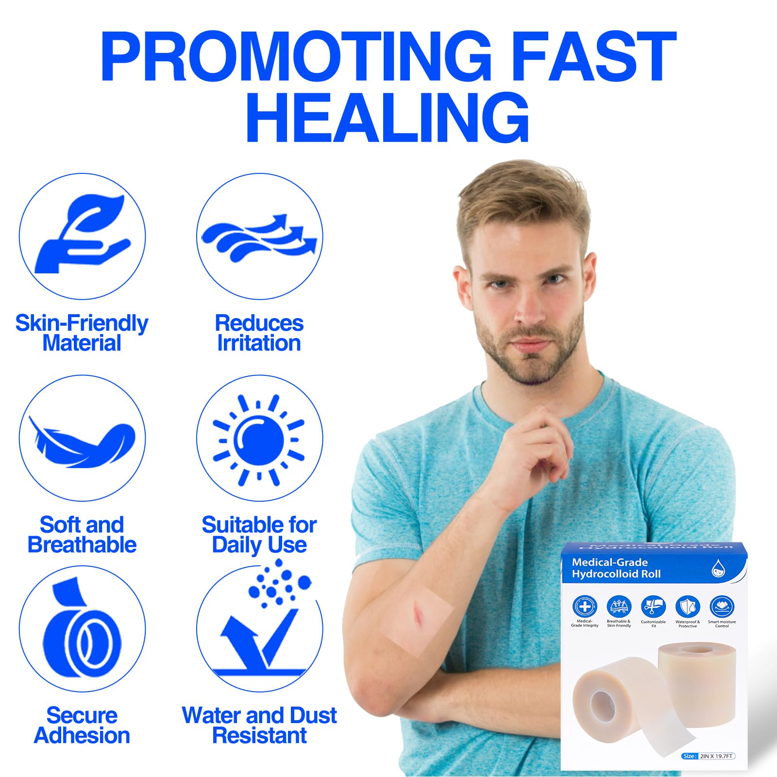 LukToMao hydrocolloid bandages roll see-through layer helps monitor healing progress.