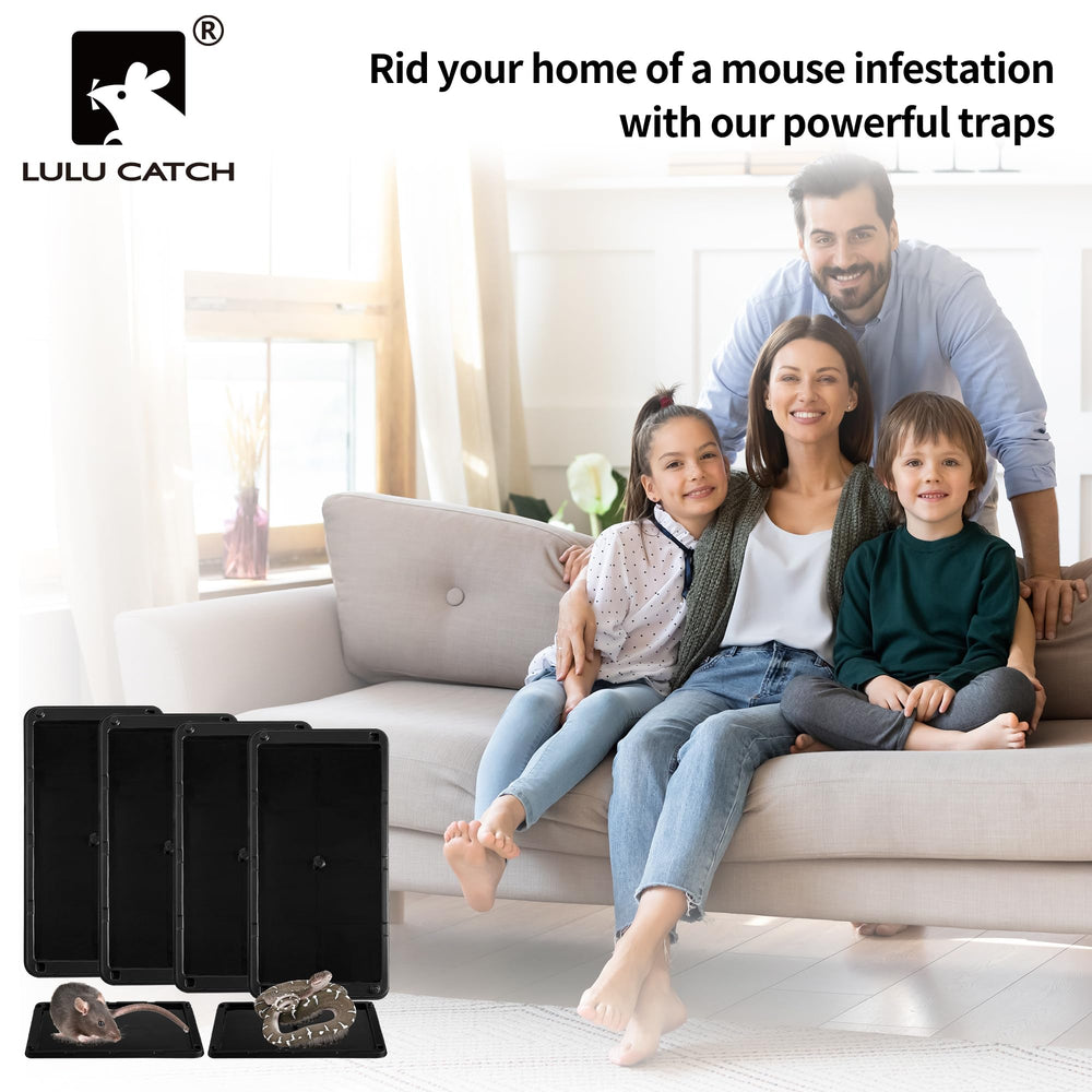 LULUCATCH wide-application traps suitable for mice, rats, snakes, and more indoors.