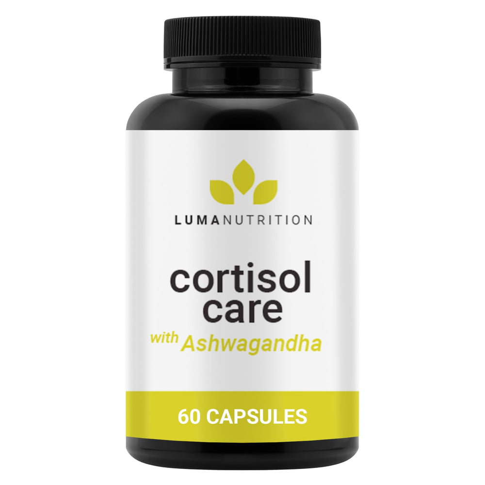 Luma Nutrition Cortisol Reducer bottle front view highlighting daily stress support.