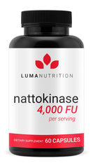 Luma Nutrition nattokinase 4000fu per serving bottle close-up for cardiovascular support
