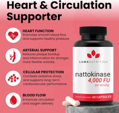Luma Nutrition nattokinase capsules close-up showing vegan gluten-free option
