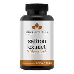 Luma Nutrition saffron bottle front for mood and eye support