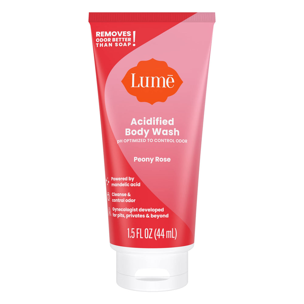 Application shot of Lume minis suggesting 24-hour odor control after shower.