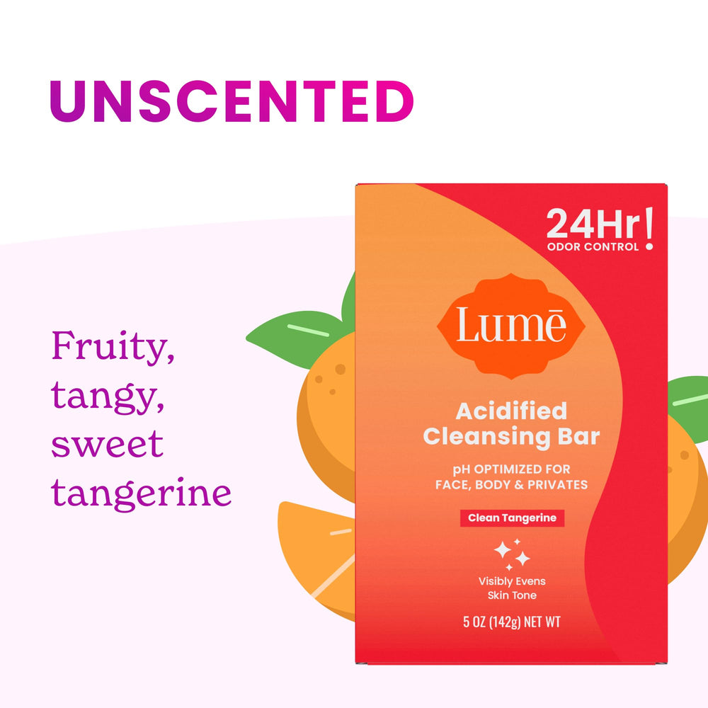Clean Tangerine scent from Lume provides bright citrus freshness.