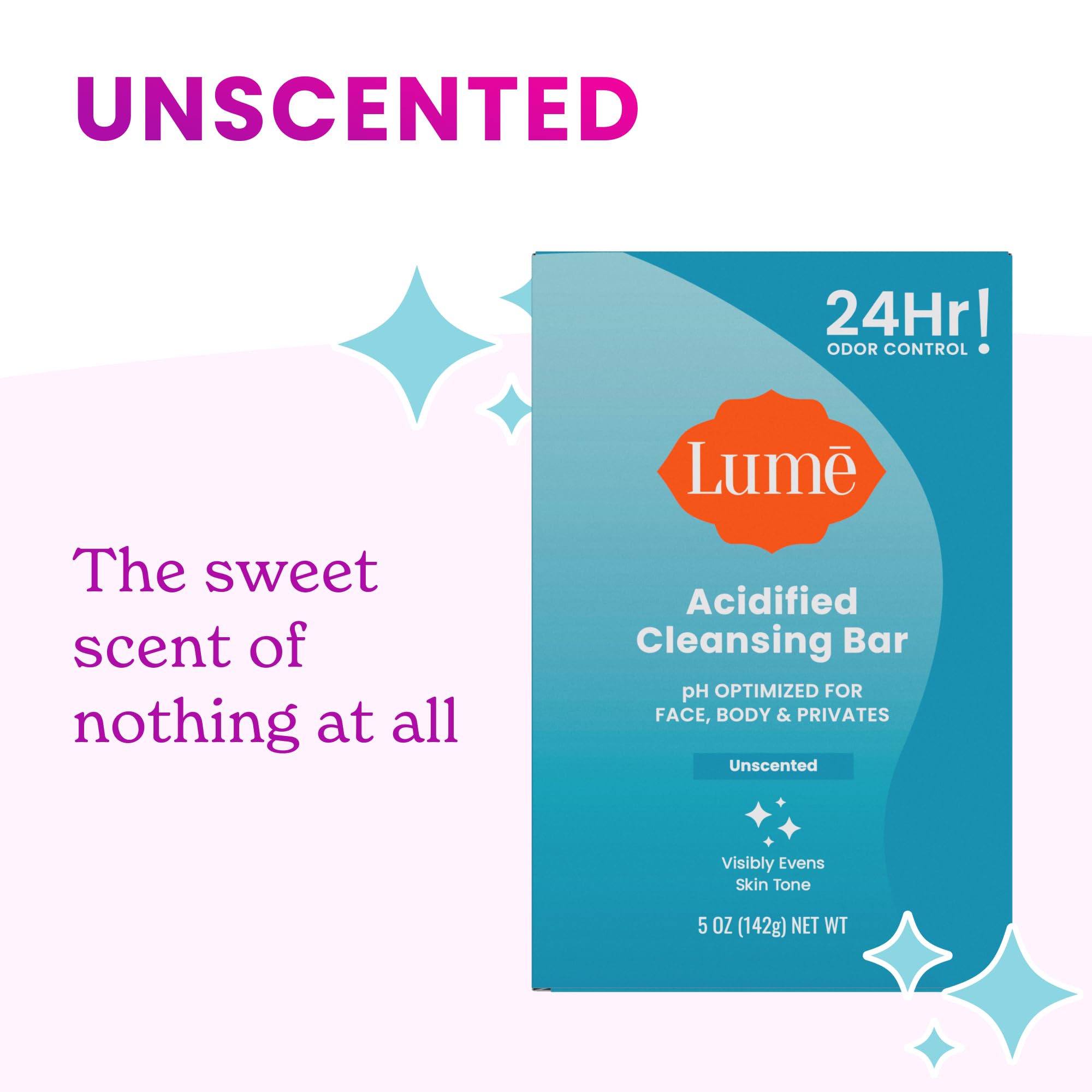Lume Acidified Cleansing Bar 3-pack includes Tangerine, Lavender Sage, Unscented
