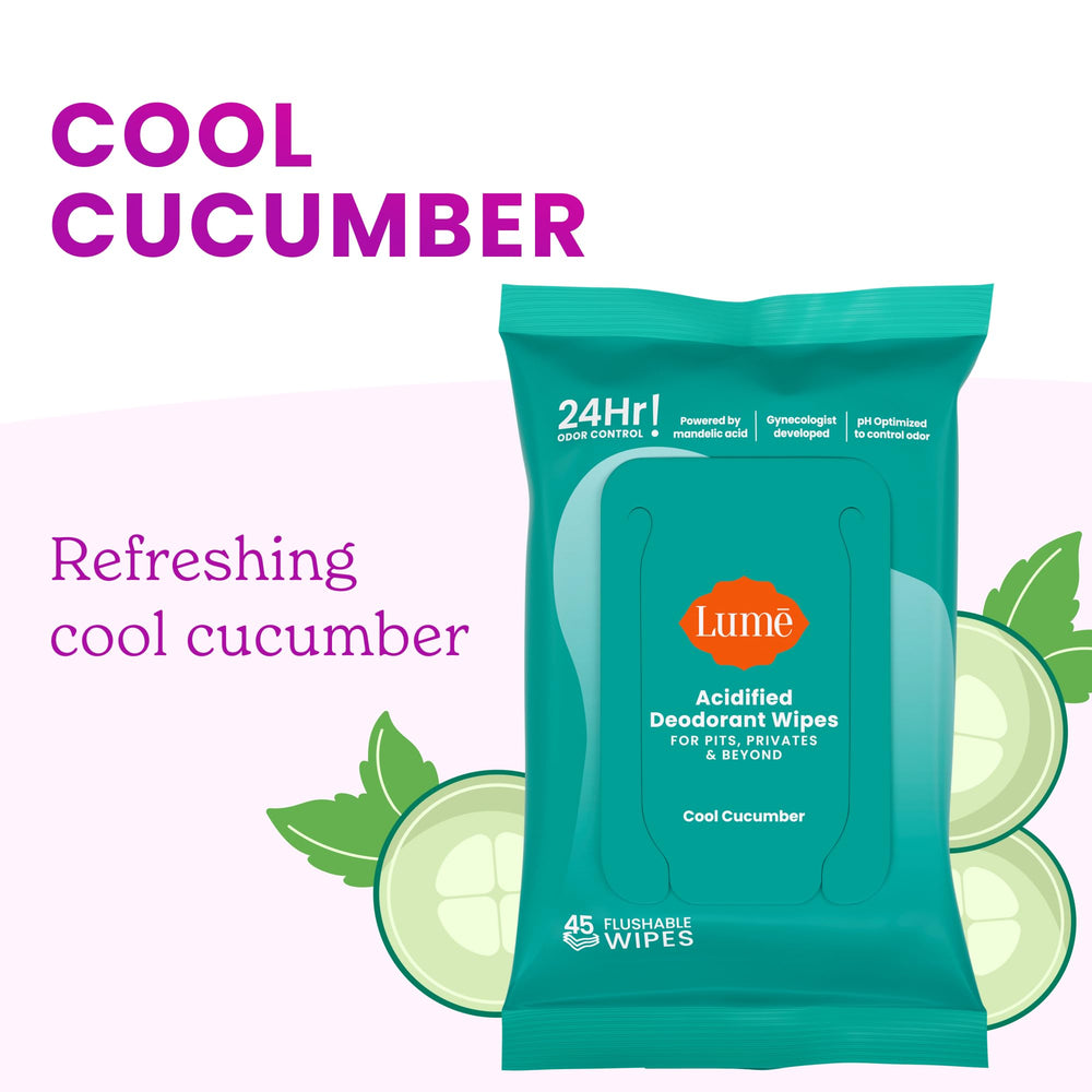 Lume wipes used underboob for comfortable, all-day odor coverage