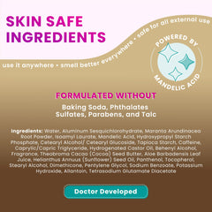 Lume application on body folds demonstrating odor management in skin areas.