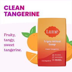 Lume Clean Tangerine scent provides bright citrus notes for a refreshing shower.