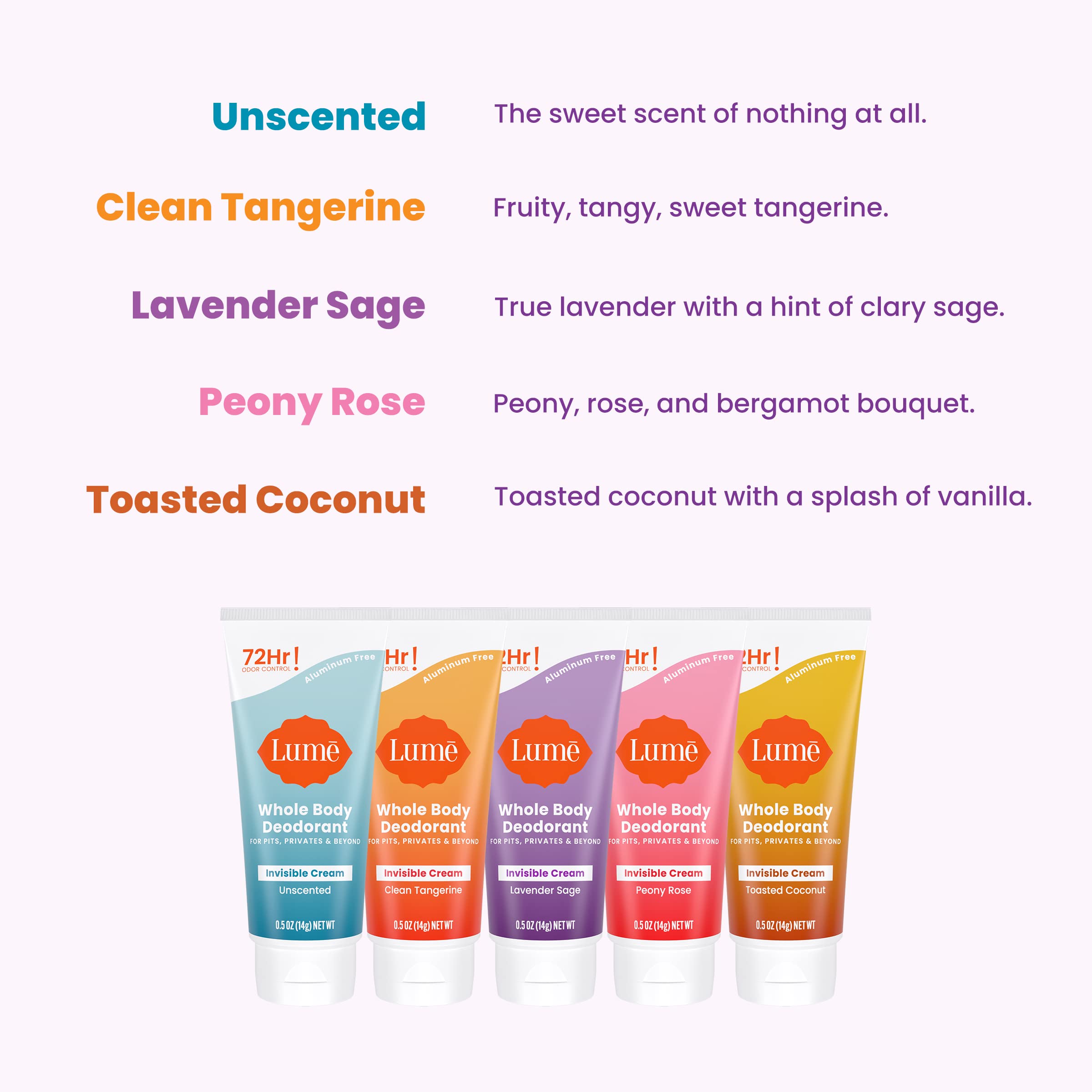 Lume Coconut Crush mini tube for daily odor control