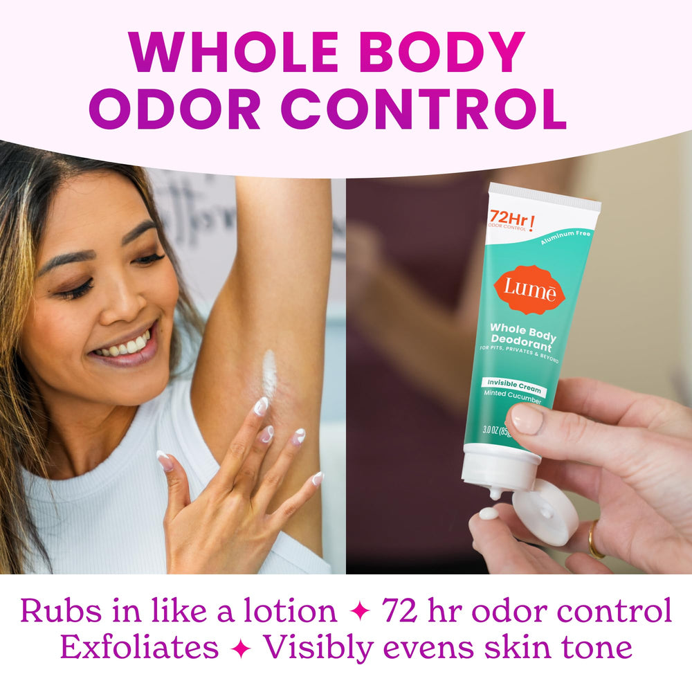 Lume daily-use underarm scene illustrates everyday odor protection.