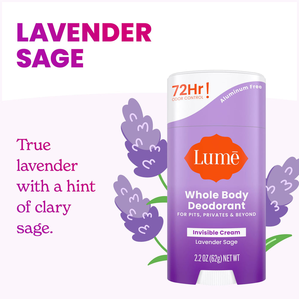 Lume deodorant cream stick packaging 2-pack on display for value