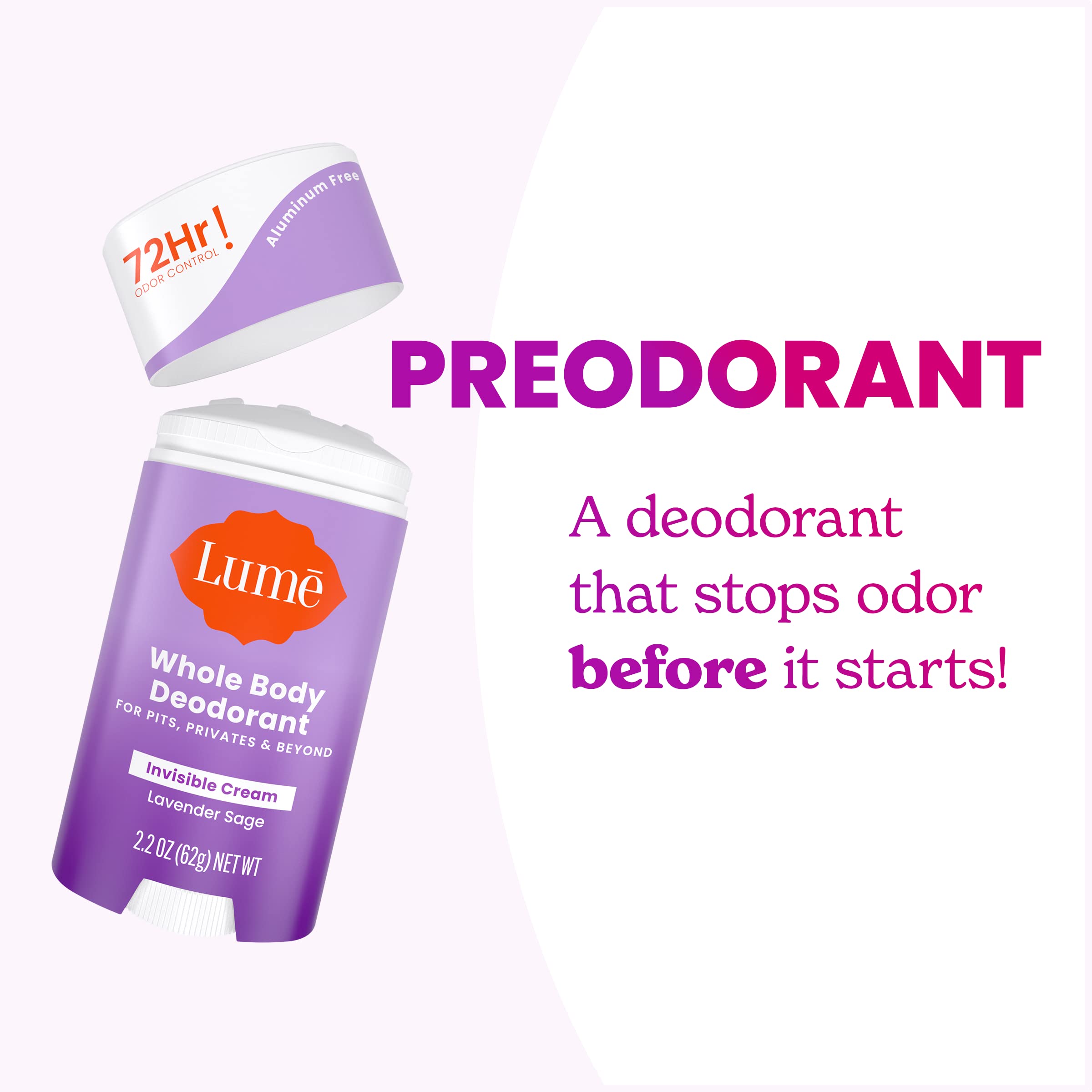 Lume lavender-sage near private areas for soothing, skin-safe use