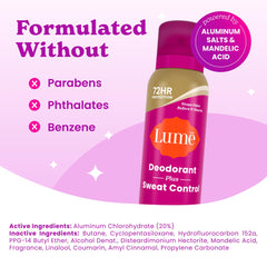 Up to 72-hour protection against odor and sweat.