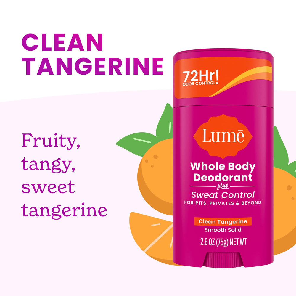 Lume Deodorant Plus Sweat Control no baking soda claim for sensitive skin