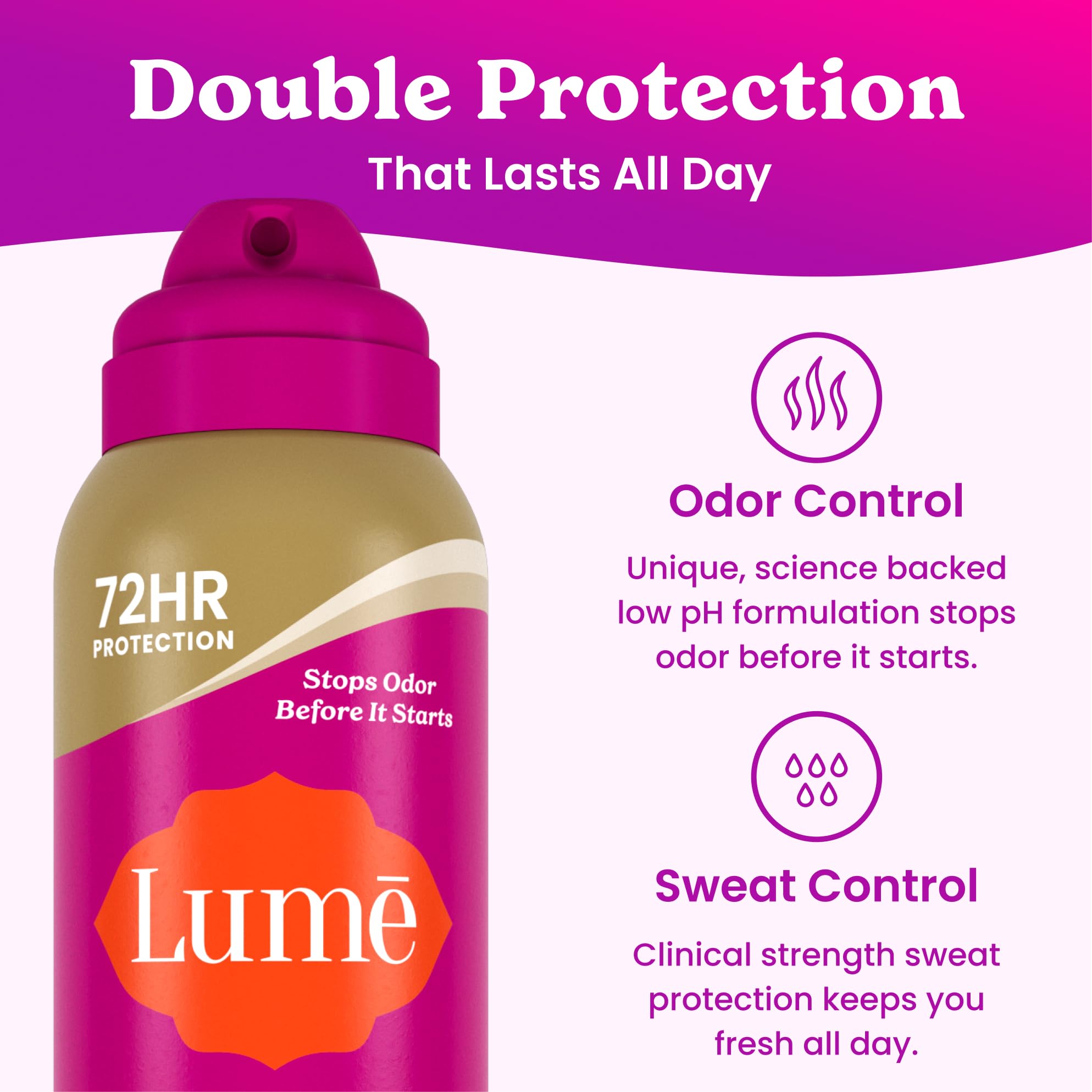 Close-up of underarm application for even coverage with Lume.