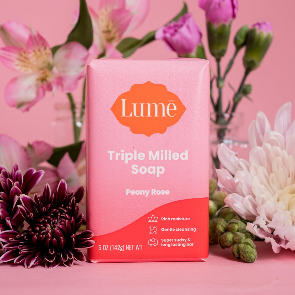 Lume bar soap is free from SLS, parabens, and phthalates.