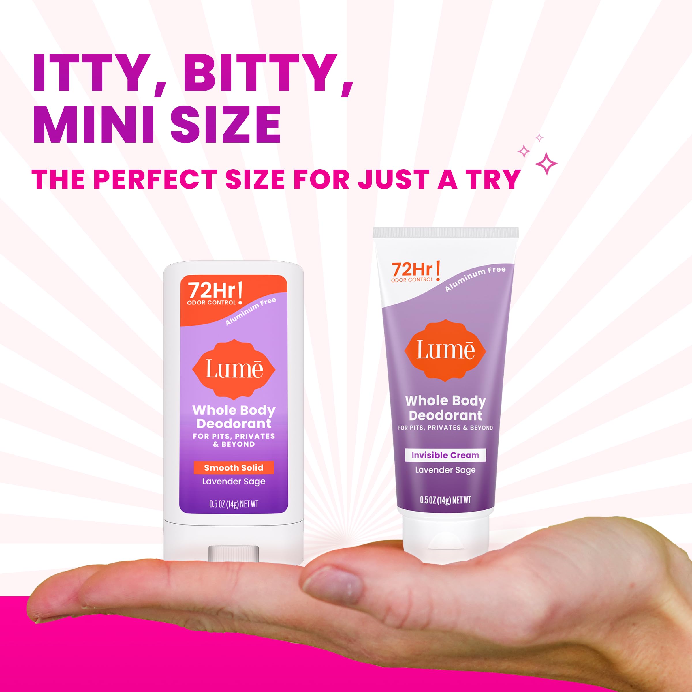 Lume Invisible Cream tube for discreet odor protection across body folds.