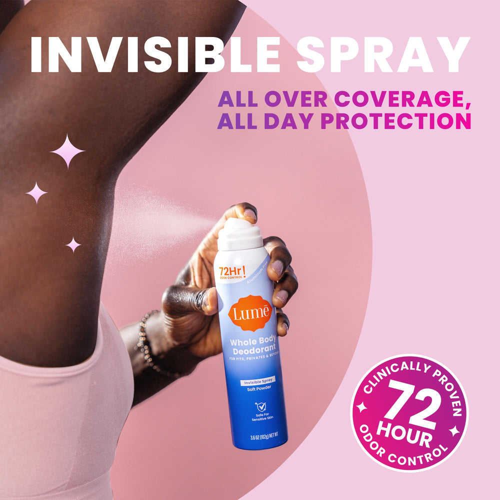 Lume Invisible Spray aluminum-free and baking-soda-free formula