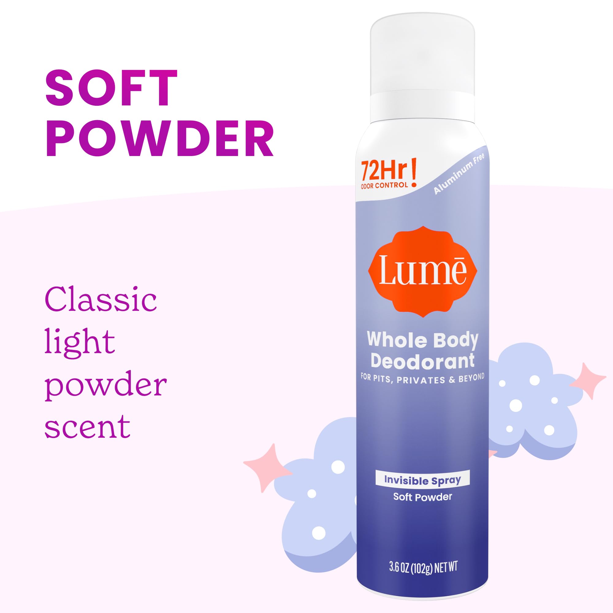 Lume Invisible Spray low-alcohol formula for sensitive skin