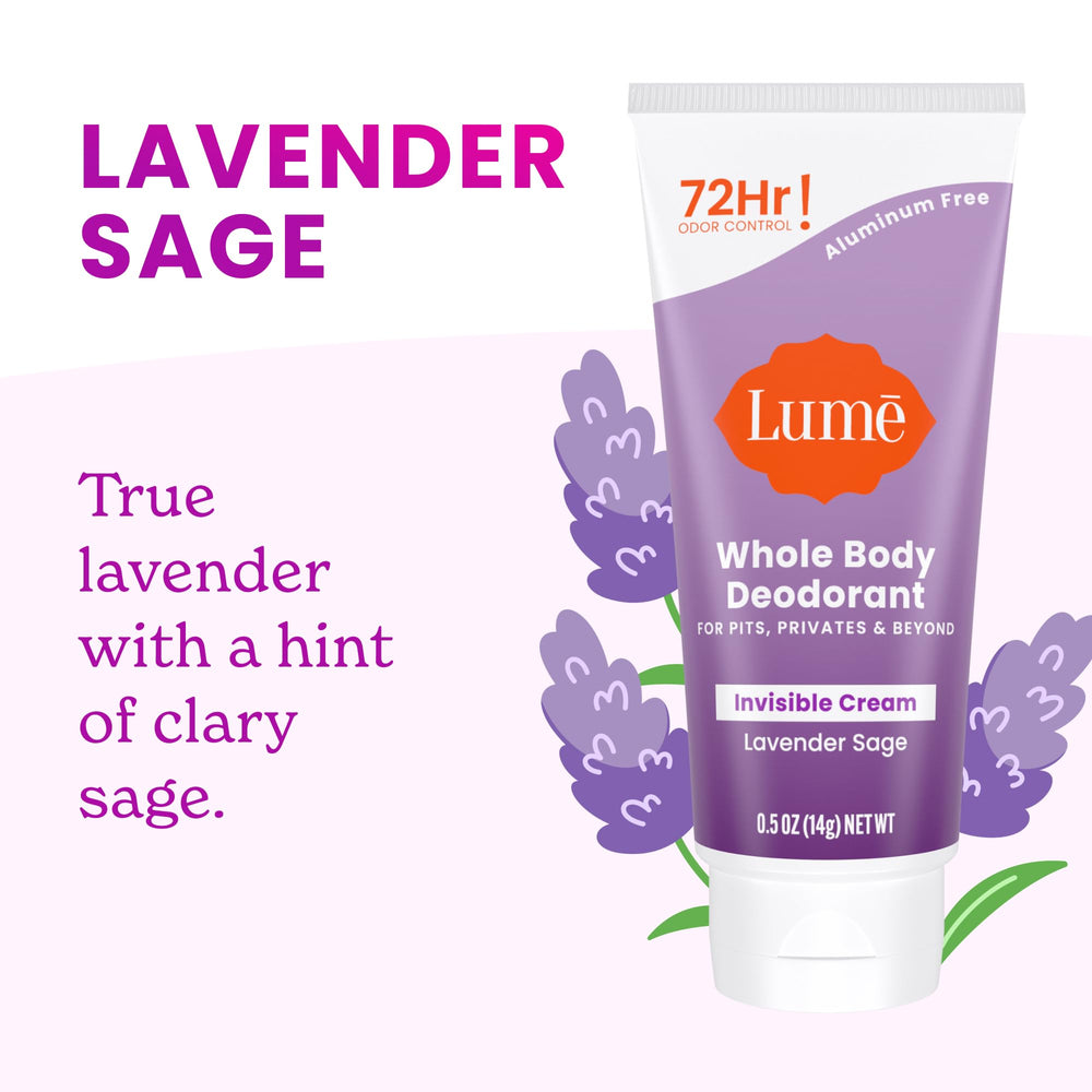Lume Lavender Sage scent visual highlights calming aroma for everyday use.