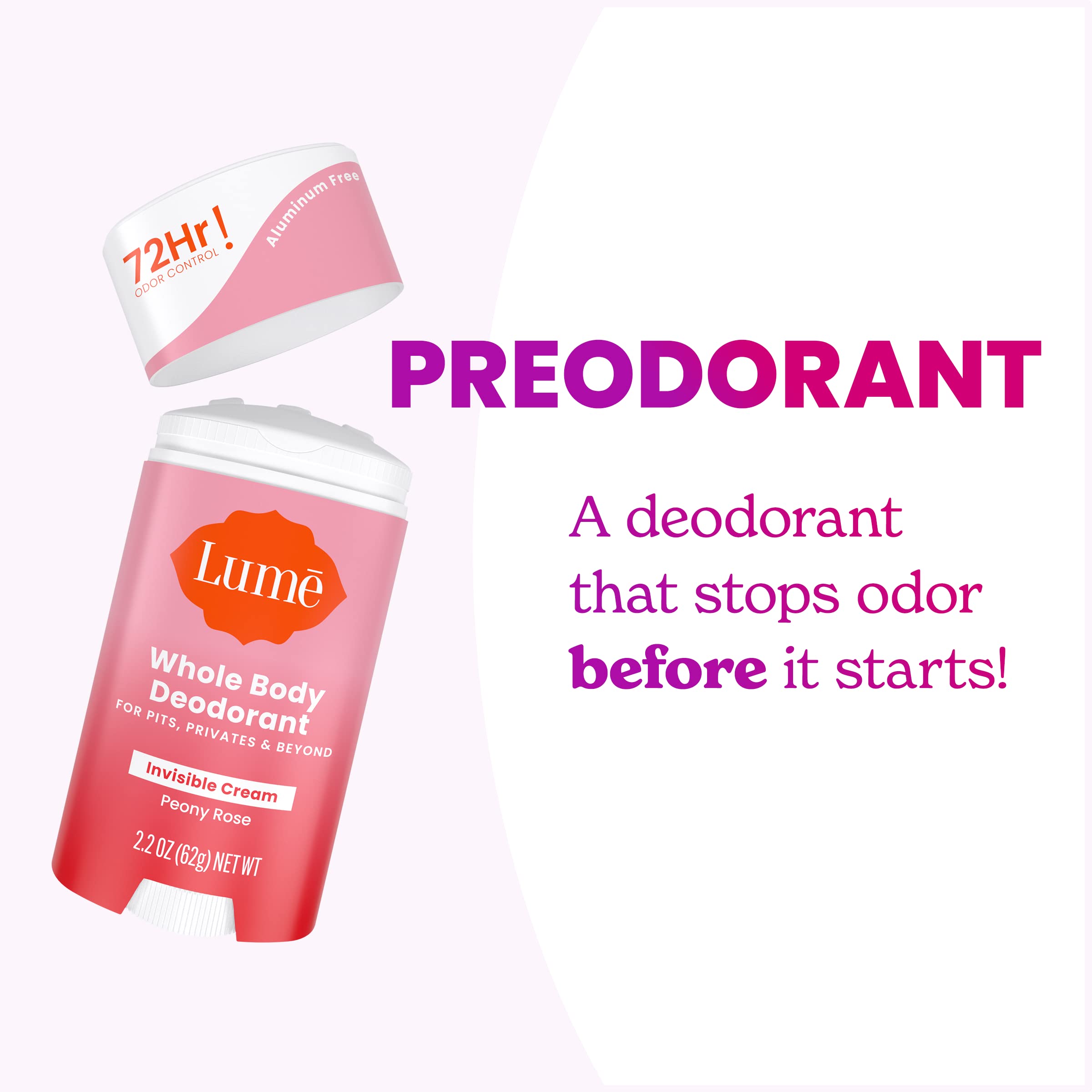 Lume aluminum-free and baking-soda-free formula highlighted for safety