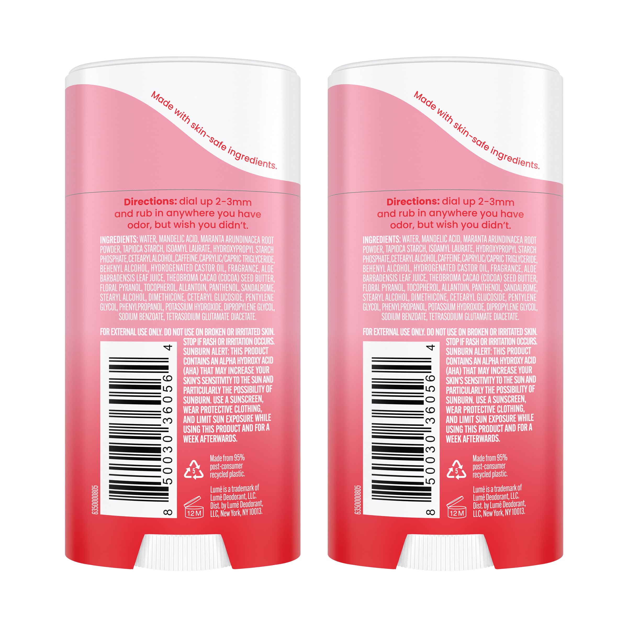 Lume Peony Rose cream-stick application on underarms