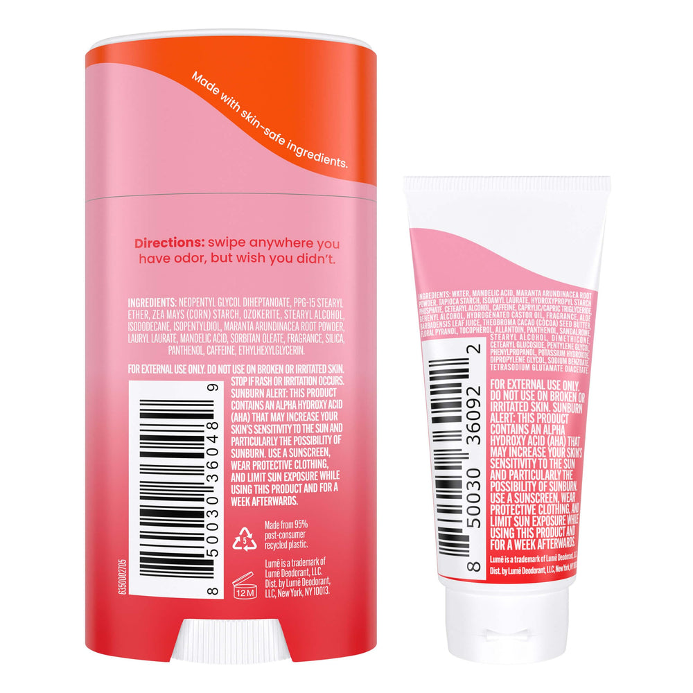 Lume Peony Rose invisible cream tube 0.5oz with quick absorption.