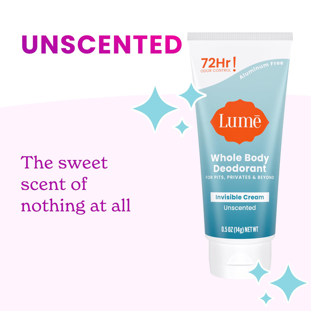 Lume sensitive-skin formula hypoallergenic and baking soda free.