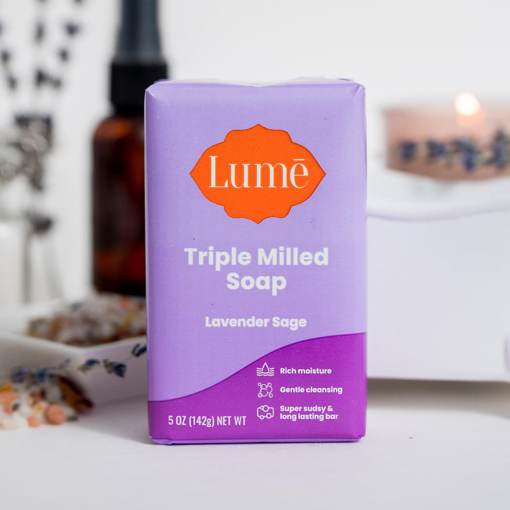 Lume soap bar used for shaving with smooth glide