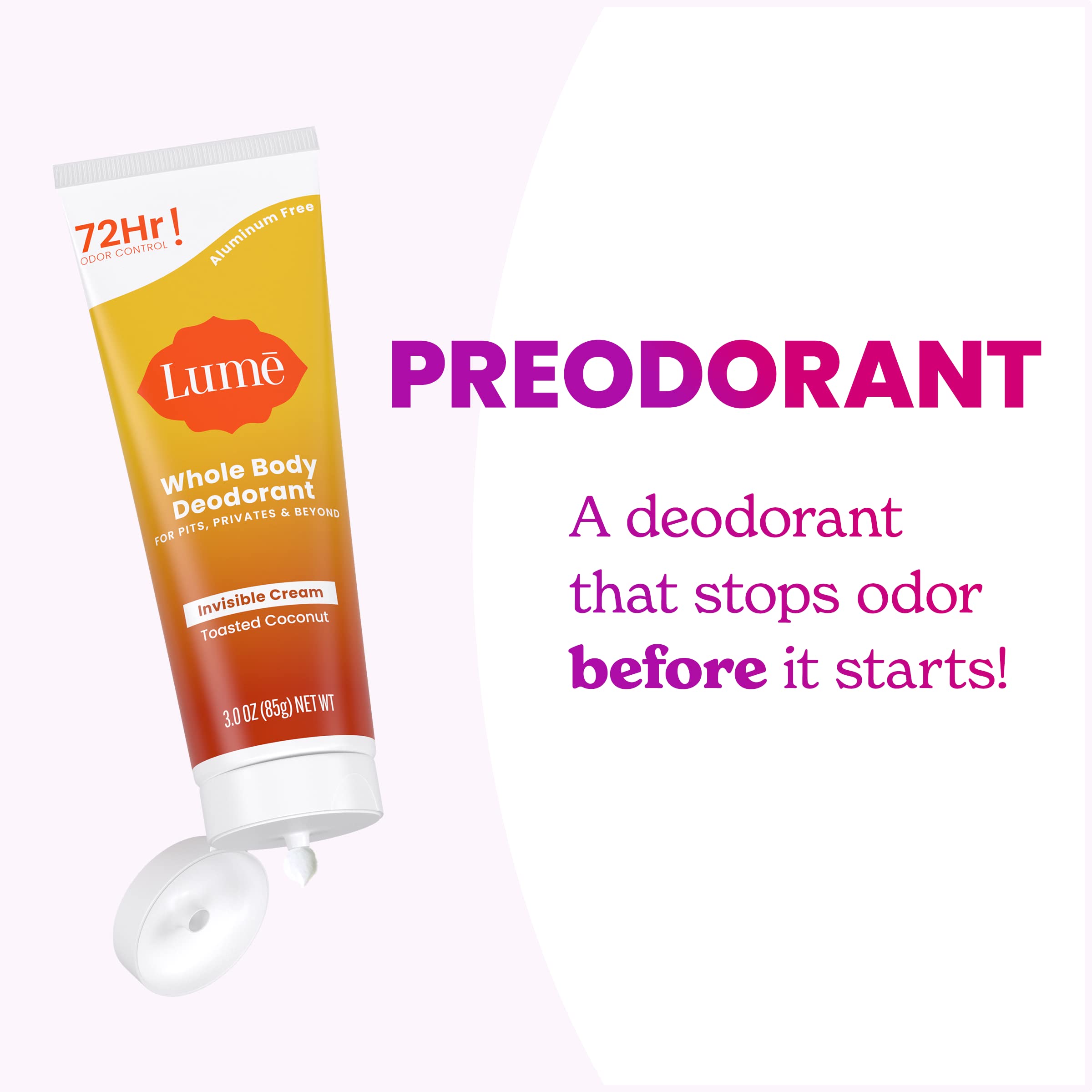 Lume toasted coconut scent adds a pleasant daily aroma