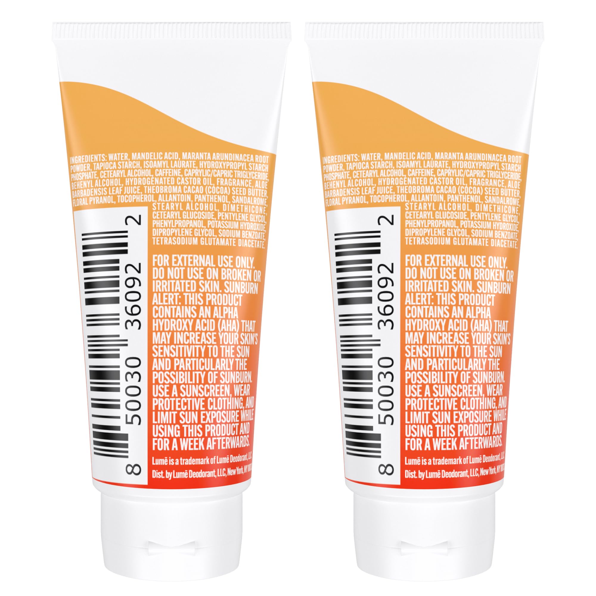 Lume travel set with two tubes offers convenient odor protection.