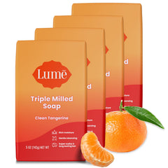 Lume triple milled bar soap delivers rich moisture for daily cleansing.