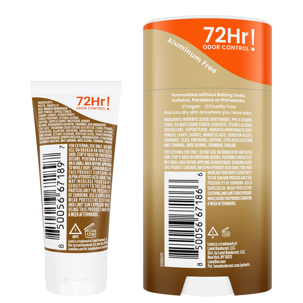 Lume Vanilla Bliss hypoallergenic formula minimizes irritation risk during daily wear.