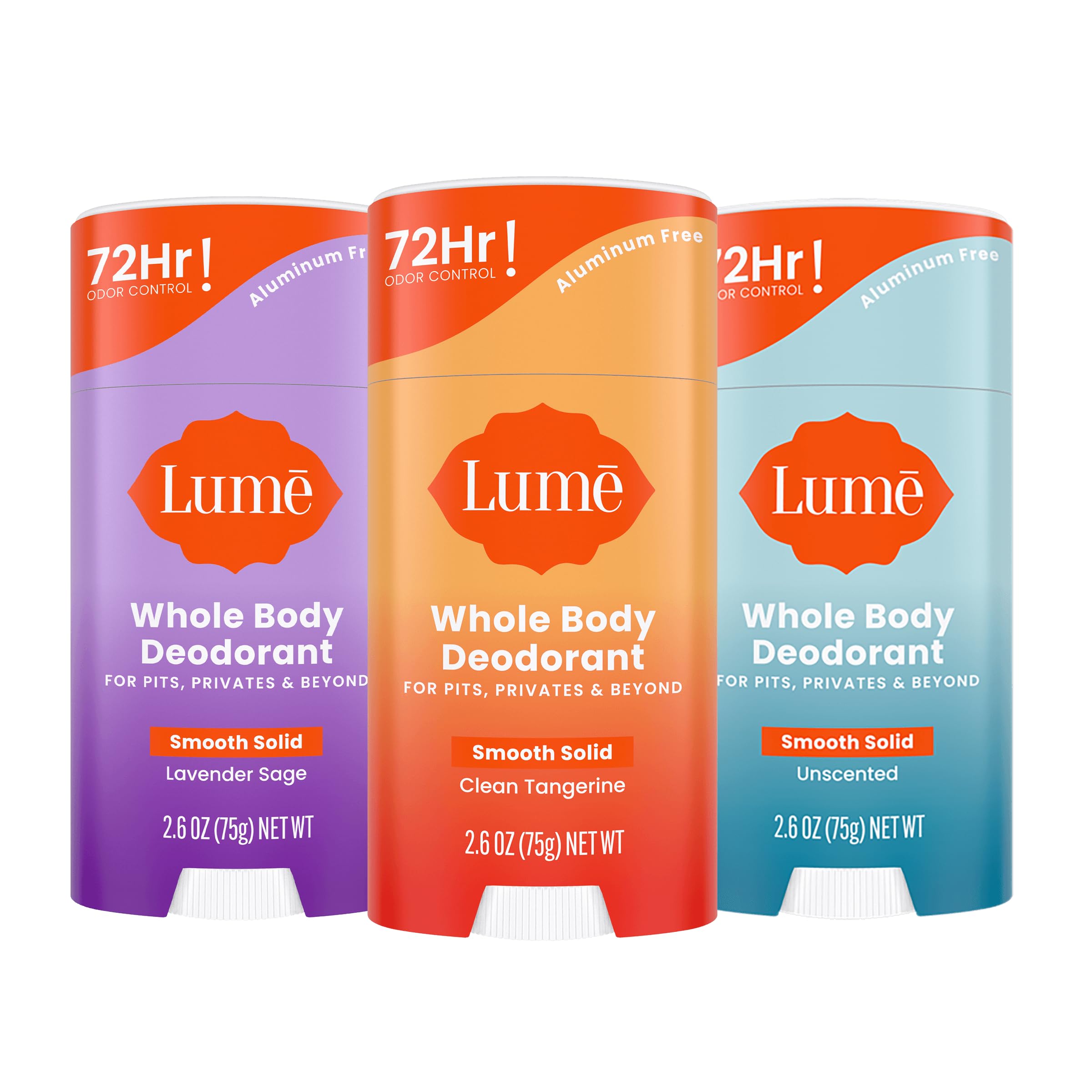 Lume Clean Tangerine deodorant stick delivers all-day odor control.