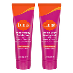 Lume Whole Body Deodorant Clean Tangerine tube label for long-lasting odor control.