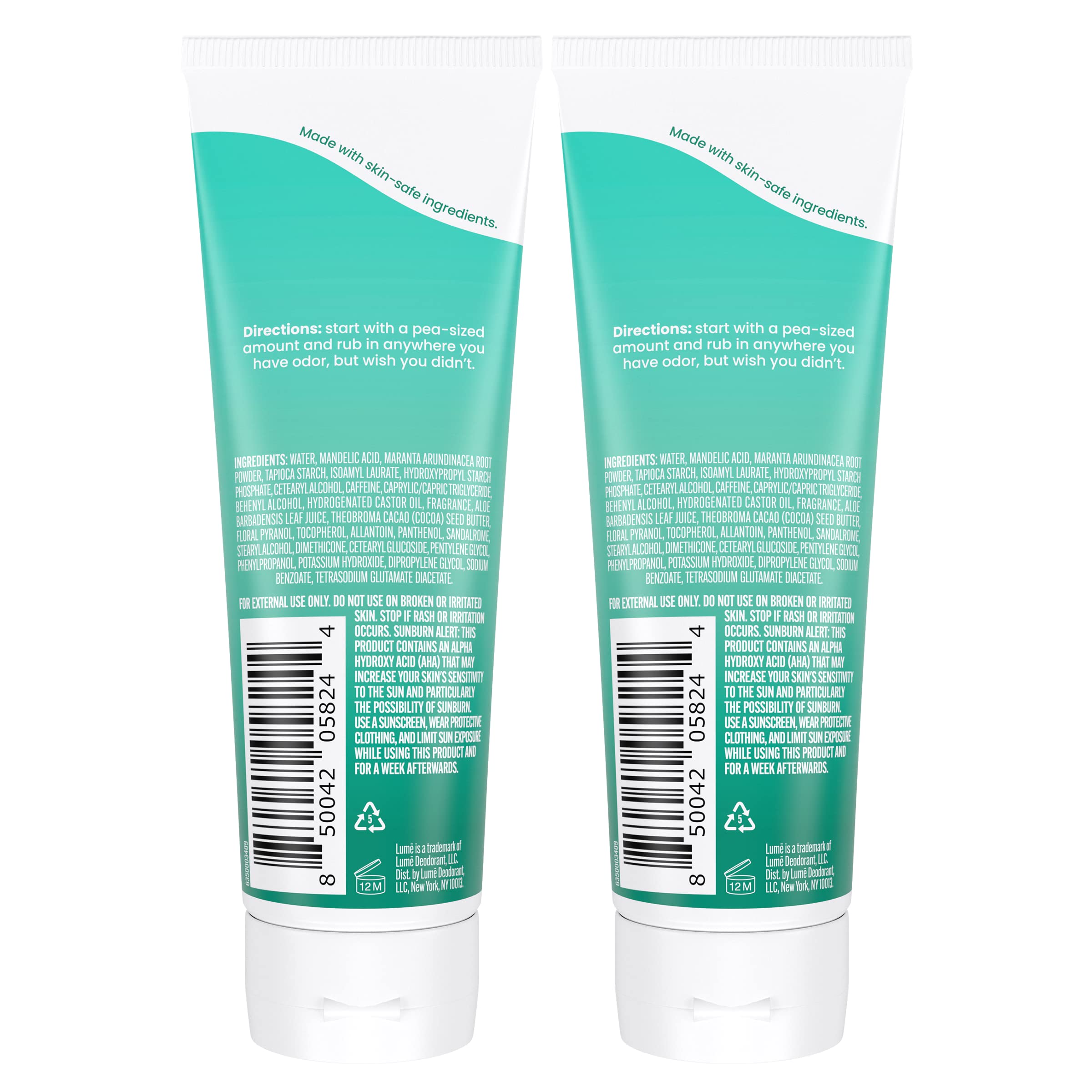 Lume invisible cream tube application glide demonstrates easy rub-in.